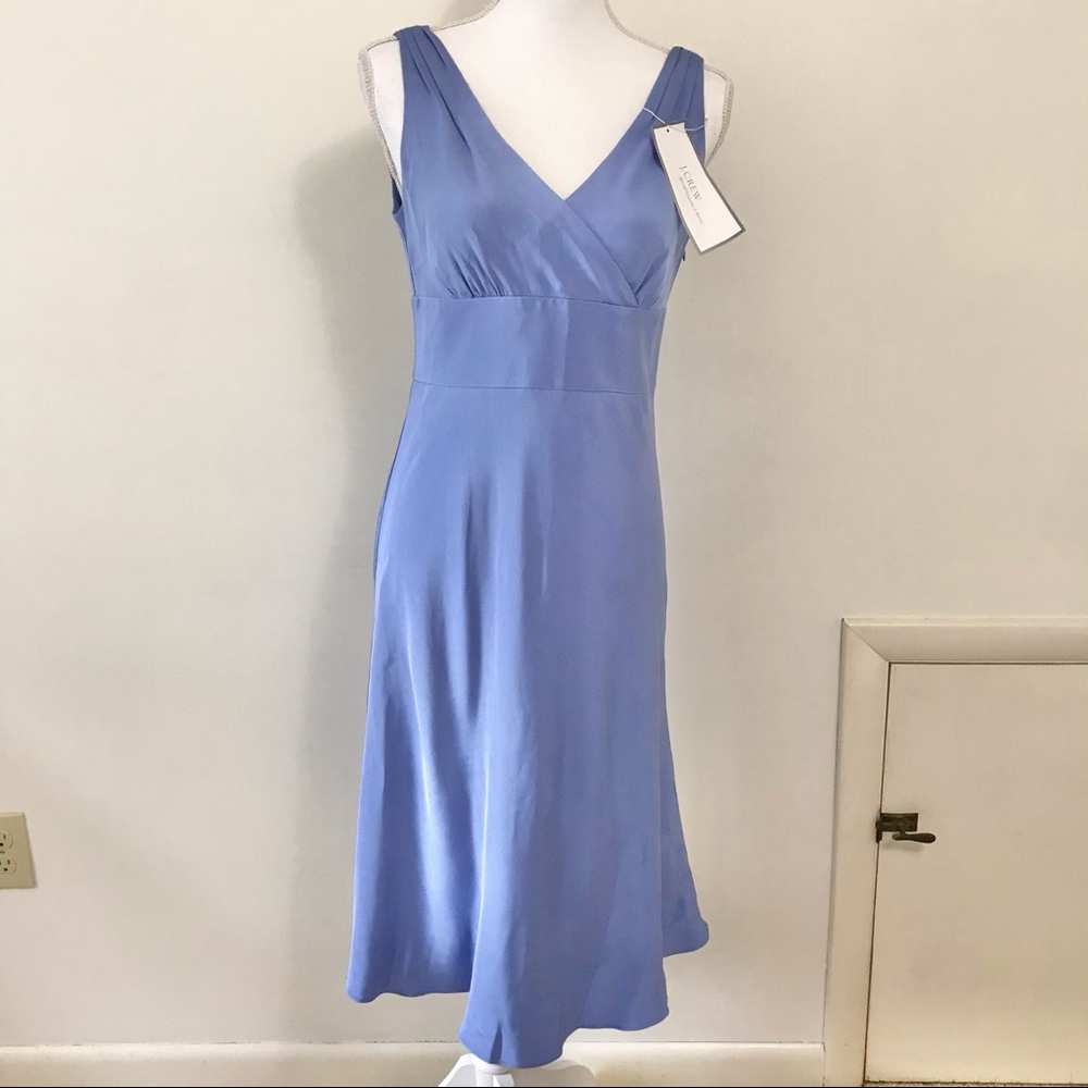 J. Crew Sophia Silk Tricotine Periwinkle Dress